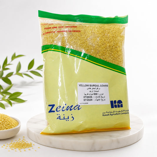 YELLOW BURGUL COARS - Zeina -برغل اصفر خشن
الوزن 800 جرام