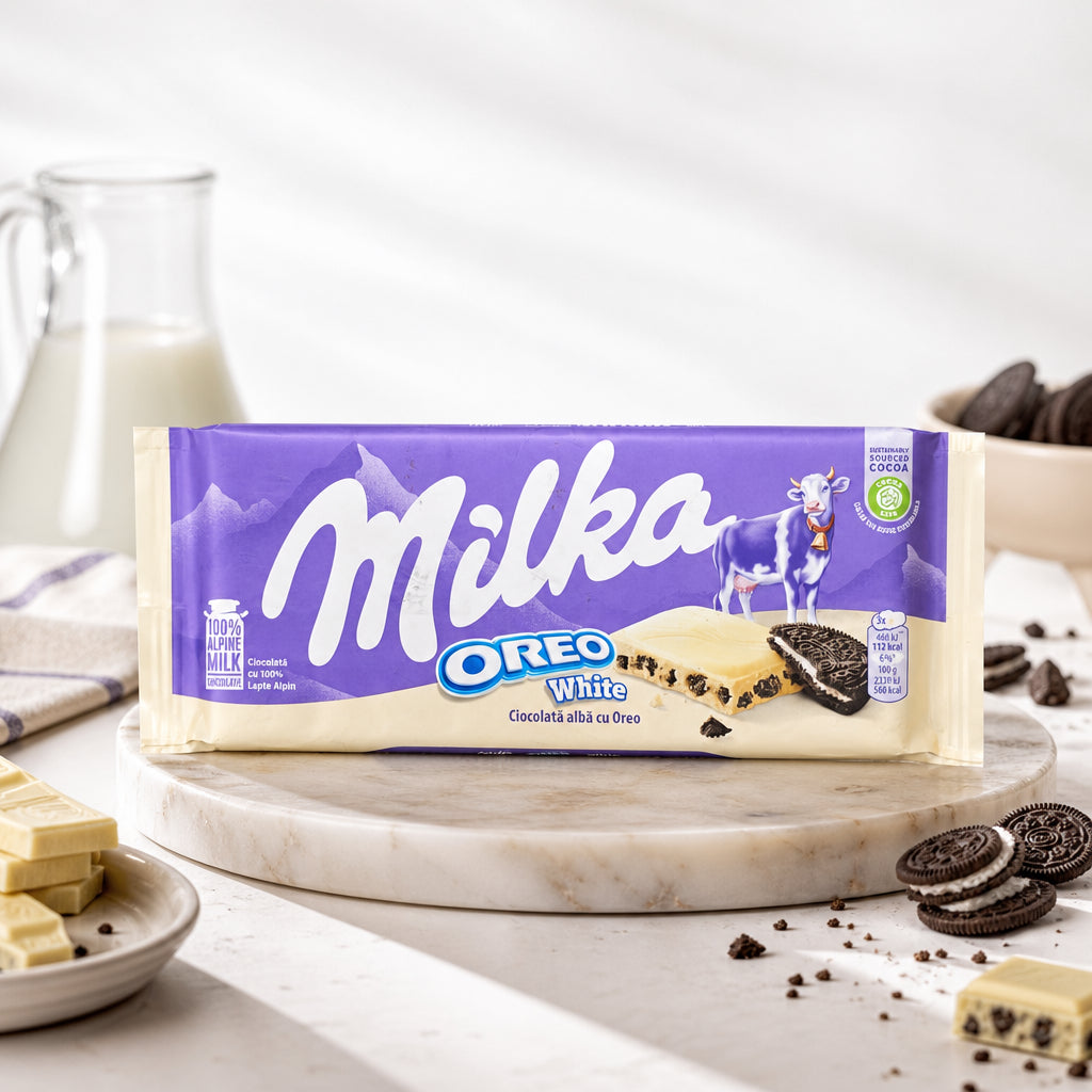 شوكولاته ملك بيضاء - Oreo White - Milka -  ١٠٠ جرام