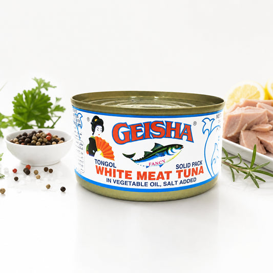 WHITE MEAT TUNA - GEISHA - جيشا تونة بيضاء في زيت نباتي 200 جم ٤ حبه