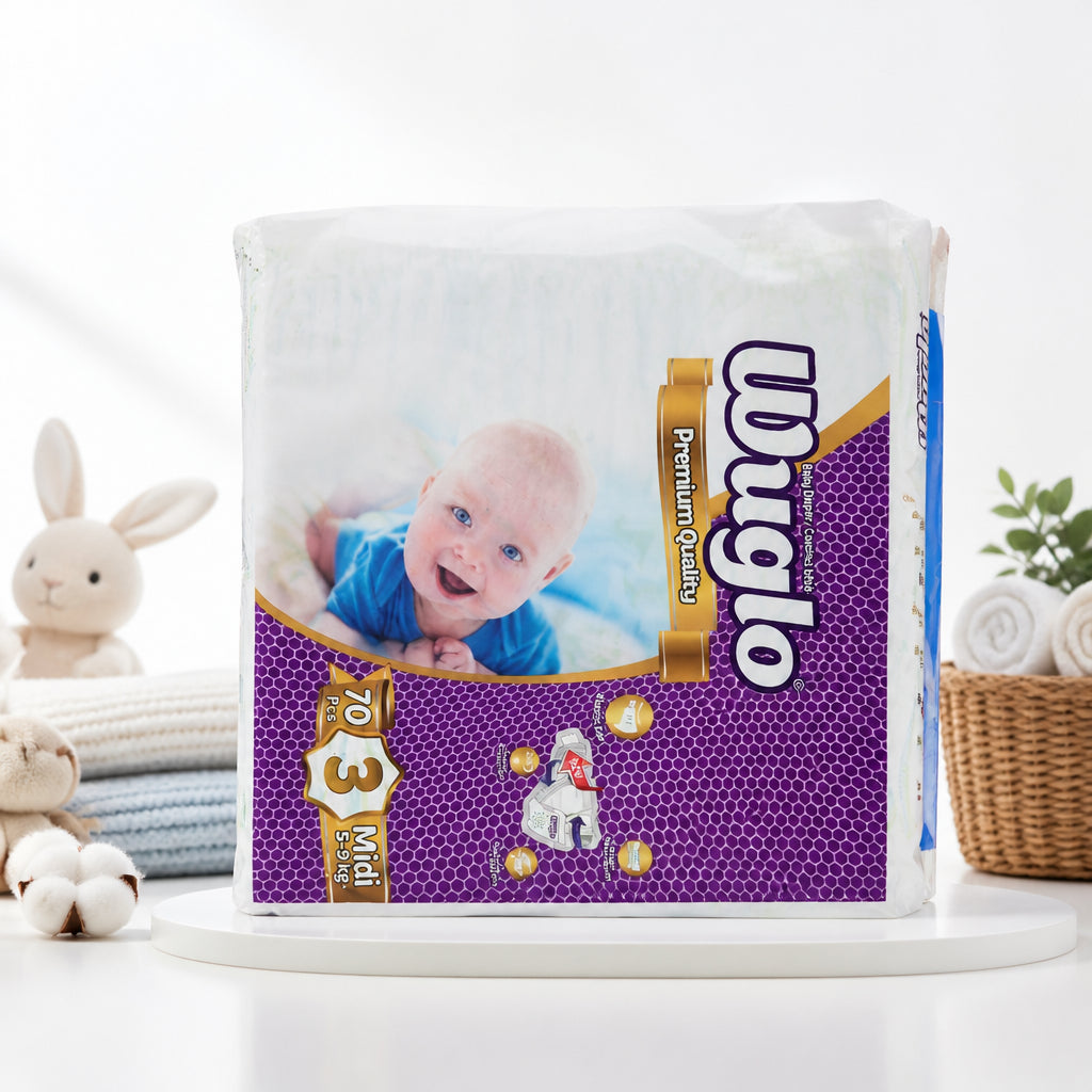 Baby Diaper Couche bébé - Wiglo -حفاضات تركي 70 حفاضة