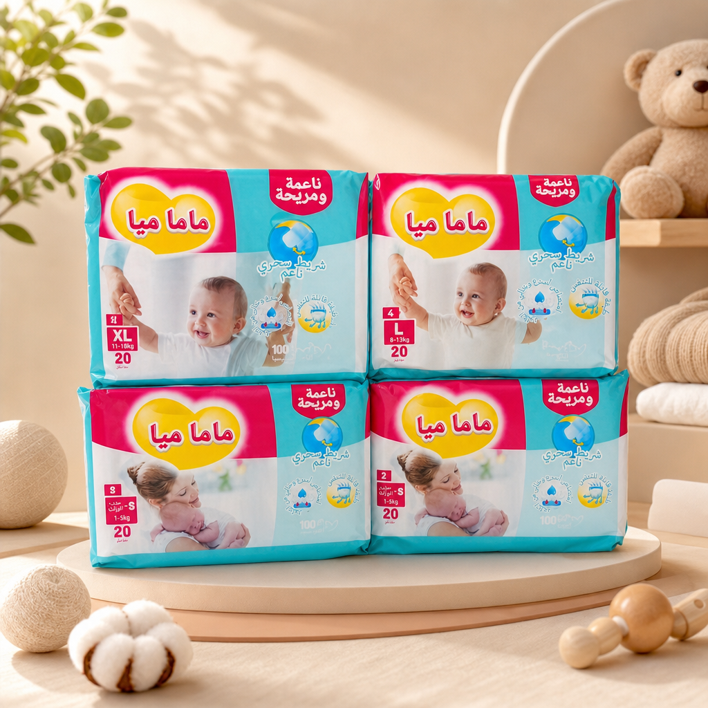 حفاضات الاطفال مقاسات مختلفه