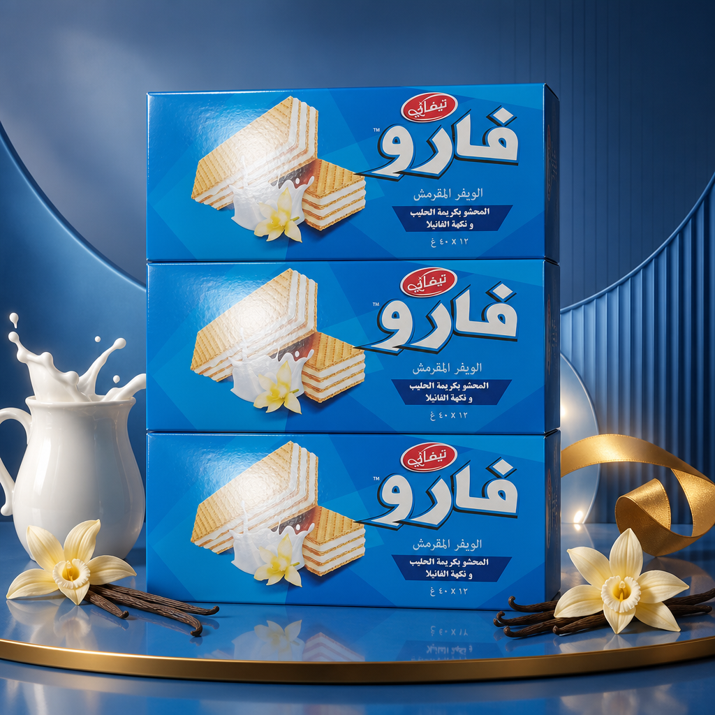 بسكويت فارو محشو بكريمة الحليب بنكهة الفانيلا