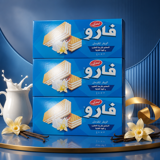 بسكويت فارو محشو بكريمة الحليب بنكهة الفانيلا